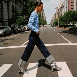 NWT Zara multicolour floral print gathered blouse, S